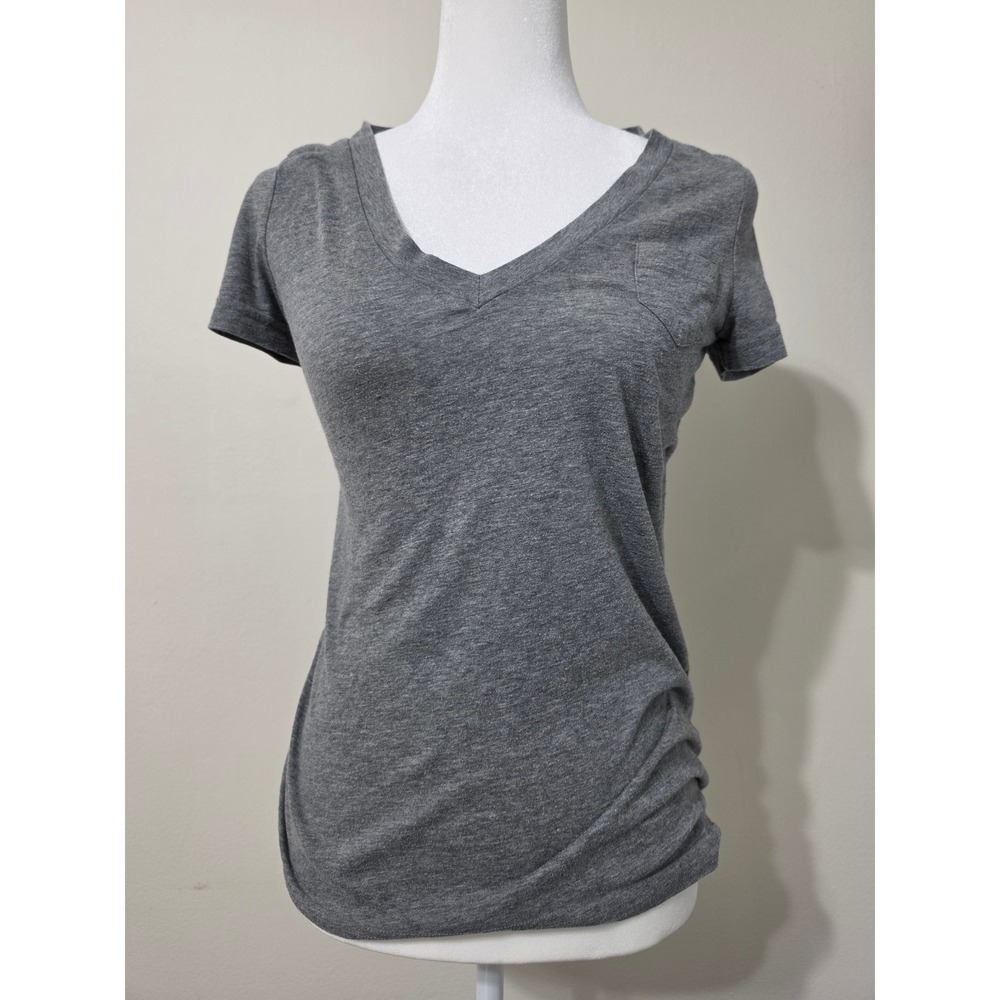 Mossimo Supply Co Womens Heather Gray V-Neck Pocket T-Shirt Size M